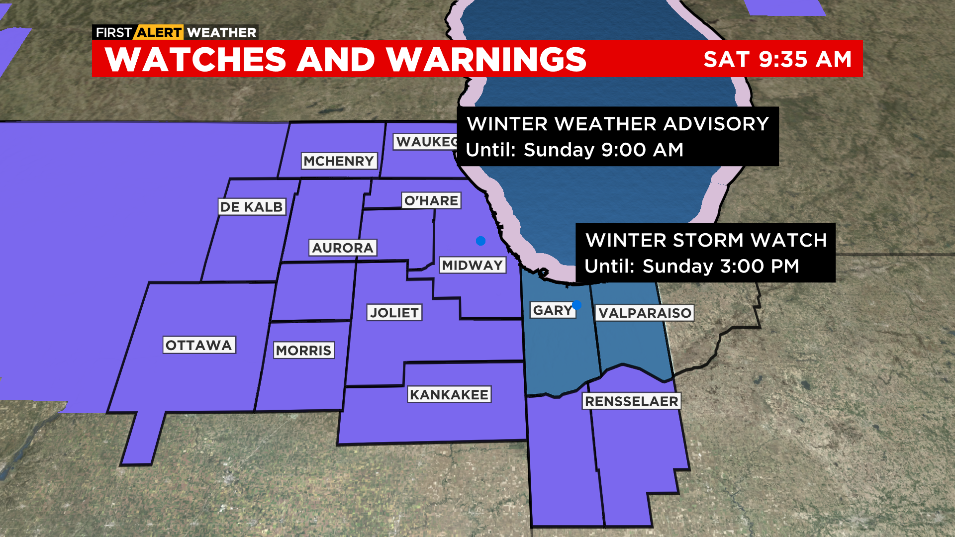 Chicago Weather Winter Weather Advisory In Effect For Monday Morning