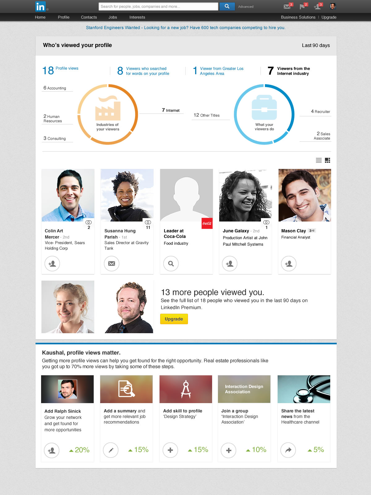 New Who's Viewed Your Profile Page photo credit: LinkedIn