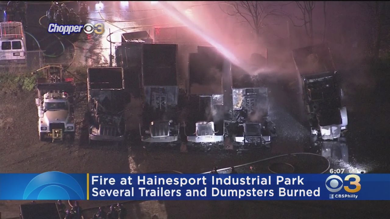 Several Trailers, Dumpsters Spark On Fire At Hainesport Industrial Park