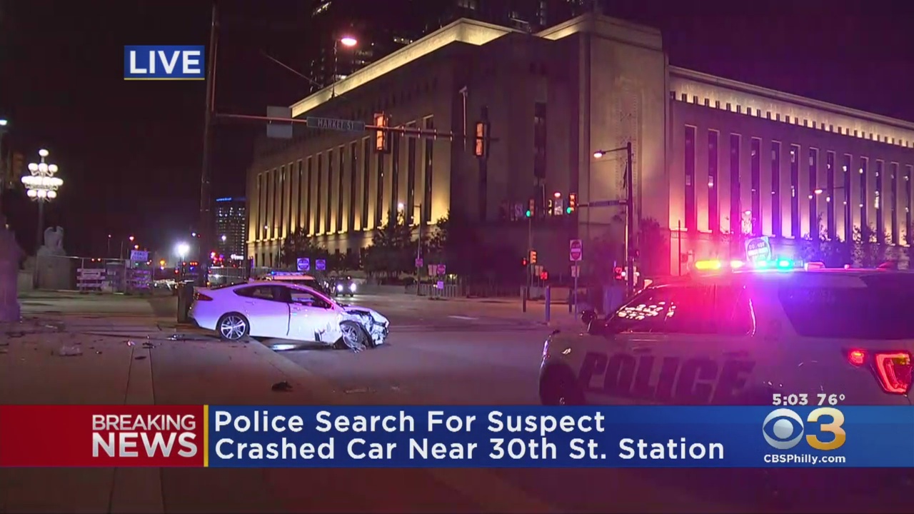 Search Underway For Police Chase Suspect Who Crashed Near 30th Street Station