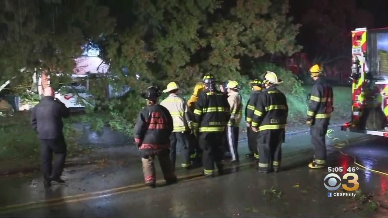 Strong Winds Topple Tree In Montgomery County, Trapping Couple Inside Home