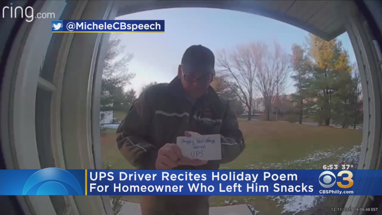 UPS Driver Recites Holiday Poem For Bucks County Homeowner Who Left Him Snacks