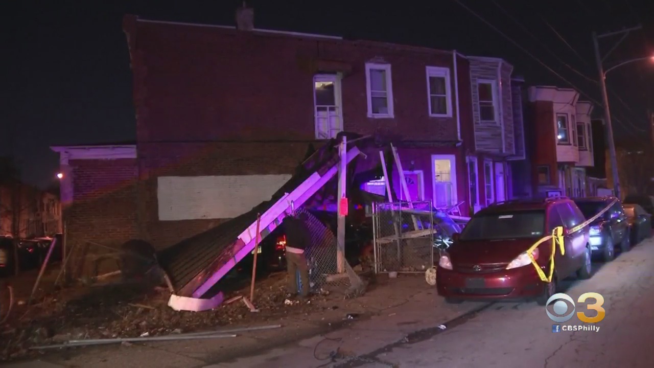 1 Person Injured After Car Crashes Into Carport Next To House In North Philadelphia