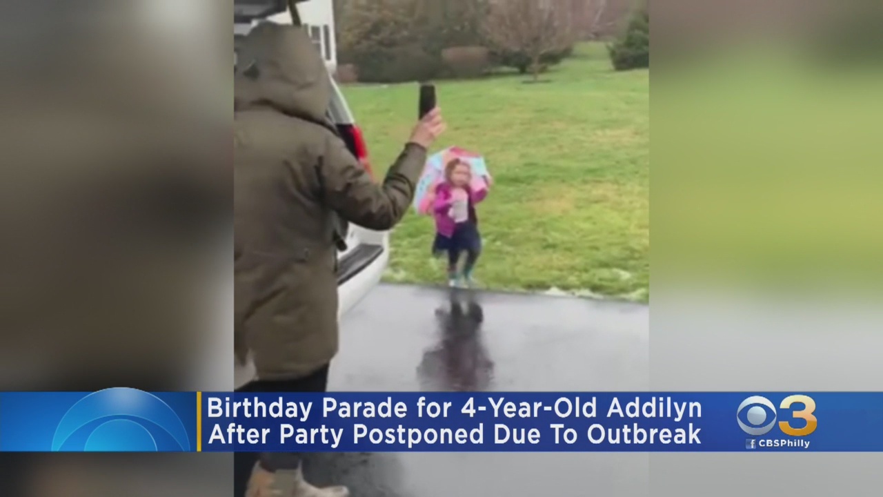 Family, Friends Hold 'Birthday Parade' For 4-Year-Old Chester County Girl After Party Postponed Due To Coronavirus Outbreak