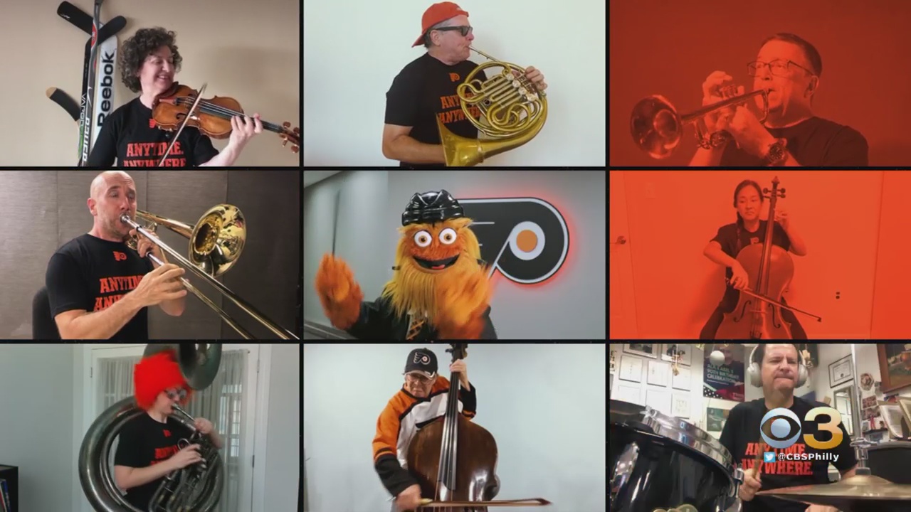 Gritty Conducts Members Of The Philadelphia Orchestra For Rendition Of Flyers Goal Song