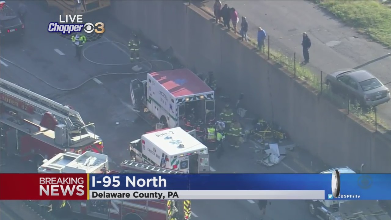 Serious Crash Involving School Bus, Ambulance Shuts Down Portion Of I-95 In Delaware County