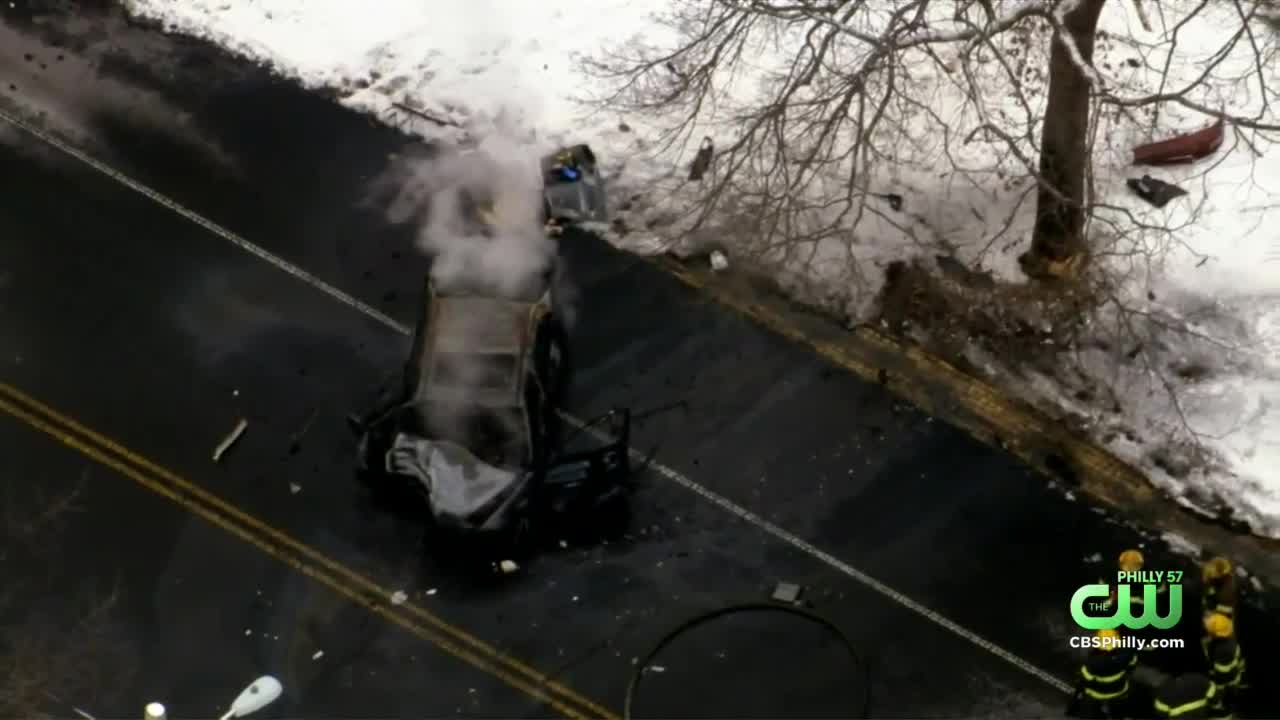 Driver Killed In Fiery Accident After Crashing Into Tree In Philadelphia's Fairmount Park