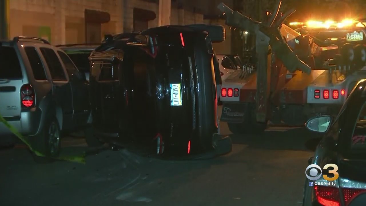 Car Overturns In South Philadelphia