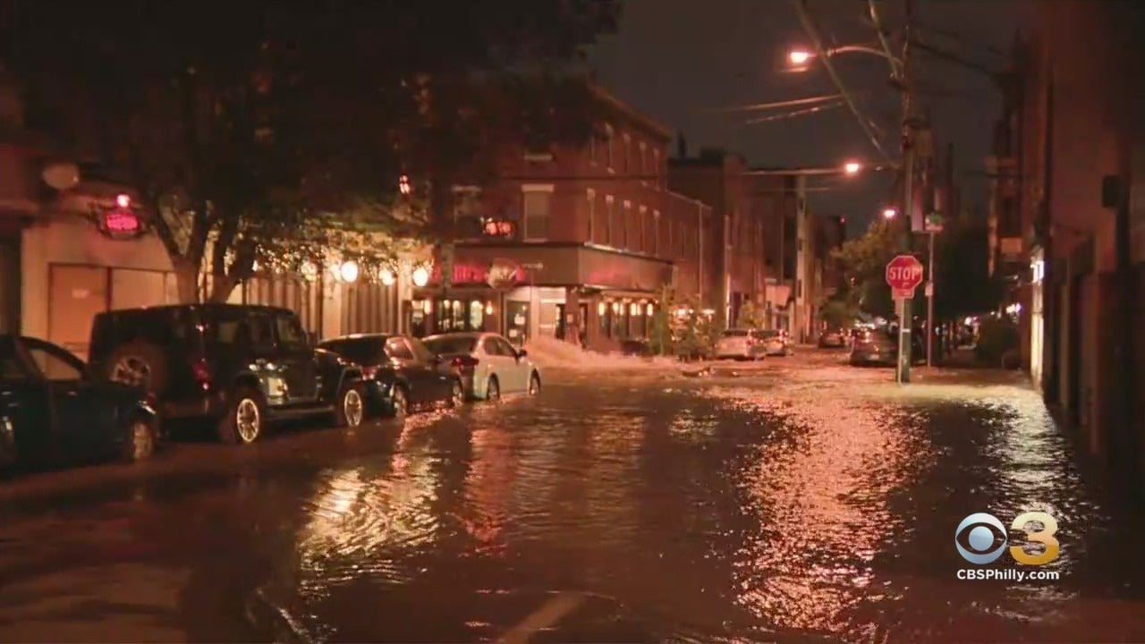 30-Inch Broken Water Main Floods Streets In Queen Village