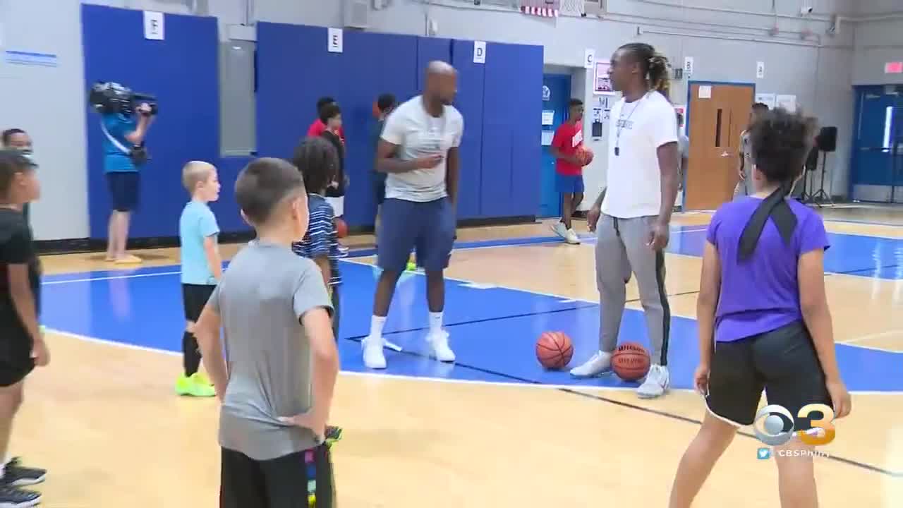 Mayor Vic Carstarphen, Michael Kidd-Gilchrist Speak With Students At Rising Scholars Basketball Camp In Camden