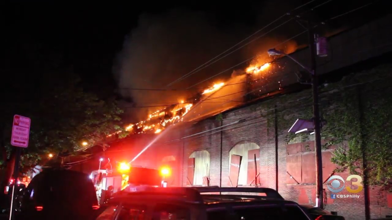 Firefighters Rush To Battle Fire In Abandoned Warehouse In Trenton, N.J.