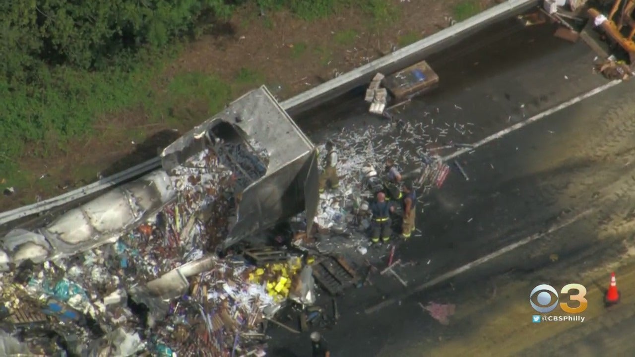 Tractor-Trailer Catches Fire In Accident On New Jersey Turnpike In Salem County