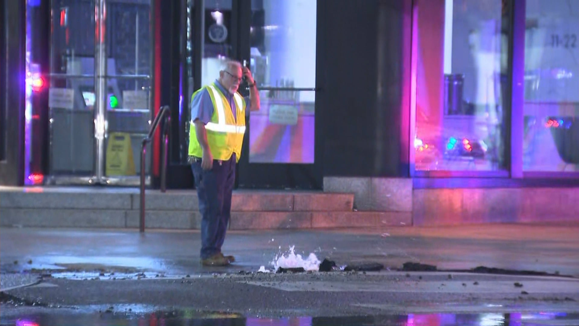 Center City Intersection Damaged By Overnight Water Main Break