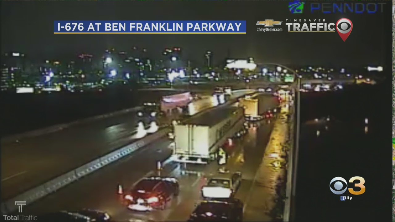 Vine Westbound Ramp To Schuylkill Closed Due To A Jack-Knifed Tractor Trailer