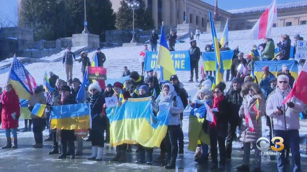 Local Ukrainian Groups Rally For Peace At Philadelphia's Art Museum