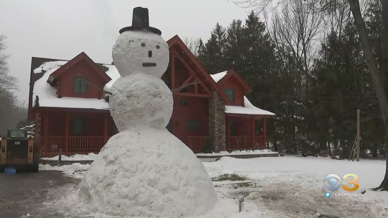 Massive Snowman In Hainesport, Burlington County Still Standing After Nor'easter