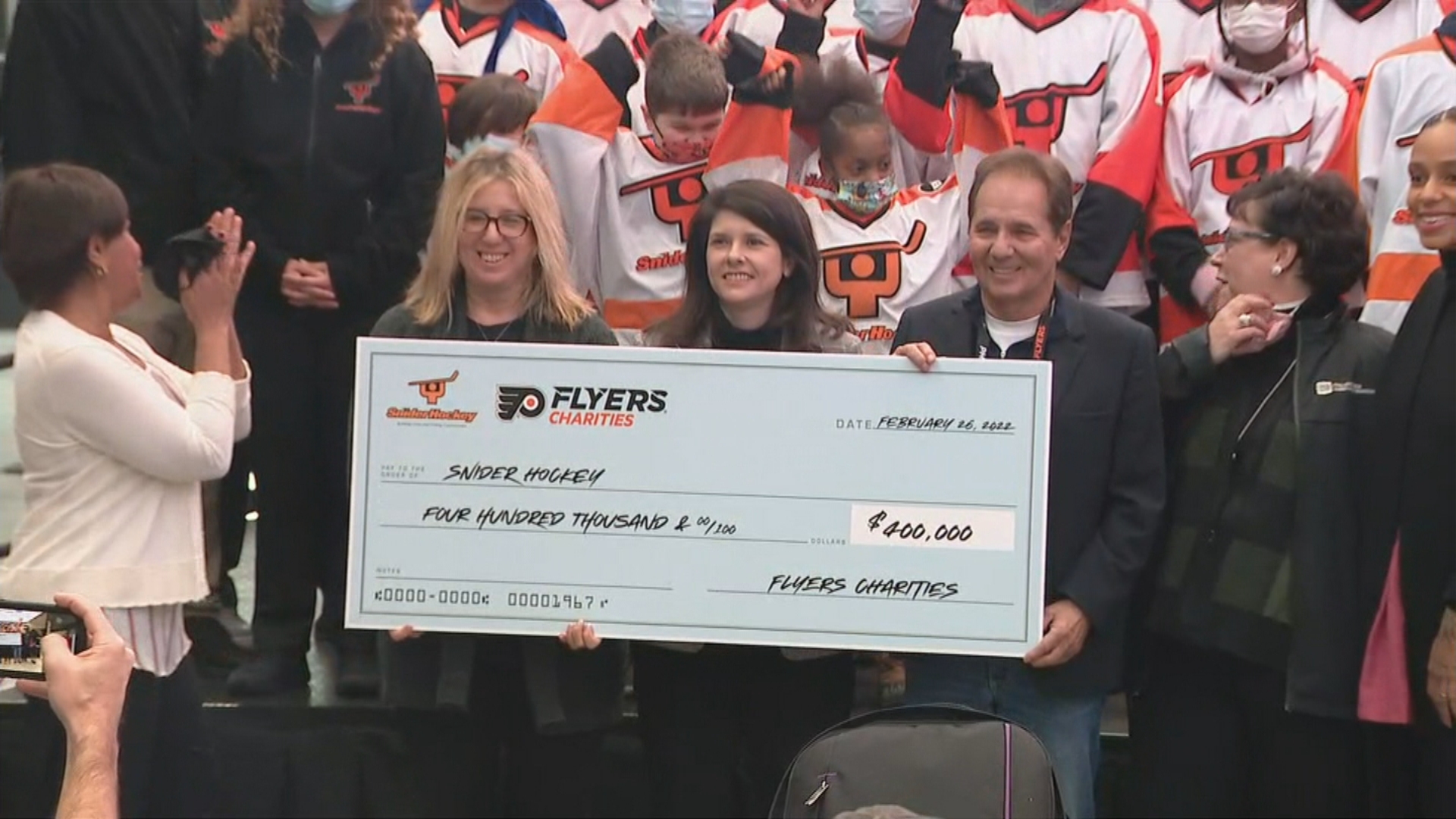 Flyers Charities Donate $400,000 To Ed Snider Youth Hockey Foundation To Help Building Outdoor Hockey Rink In Kensington