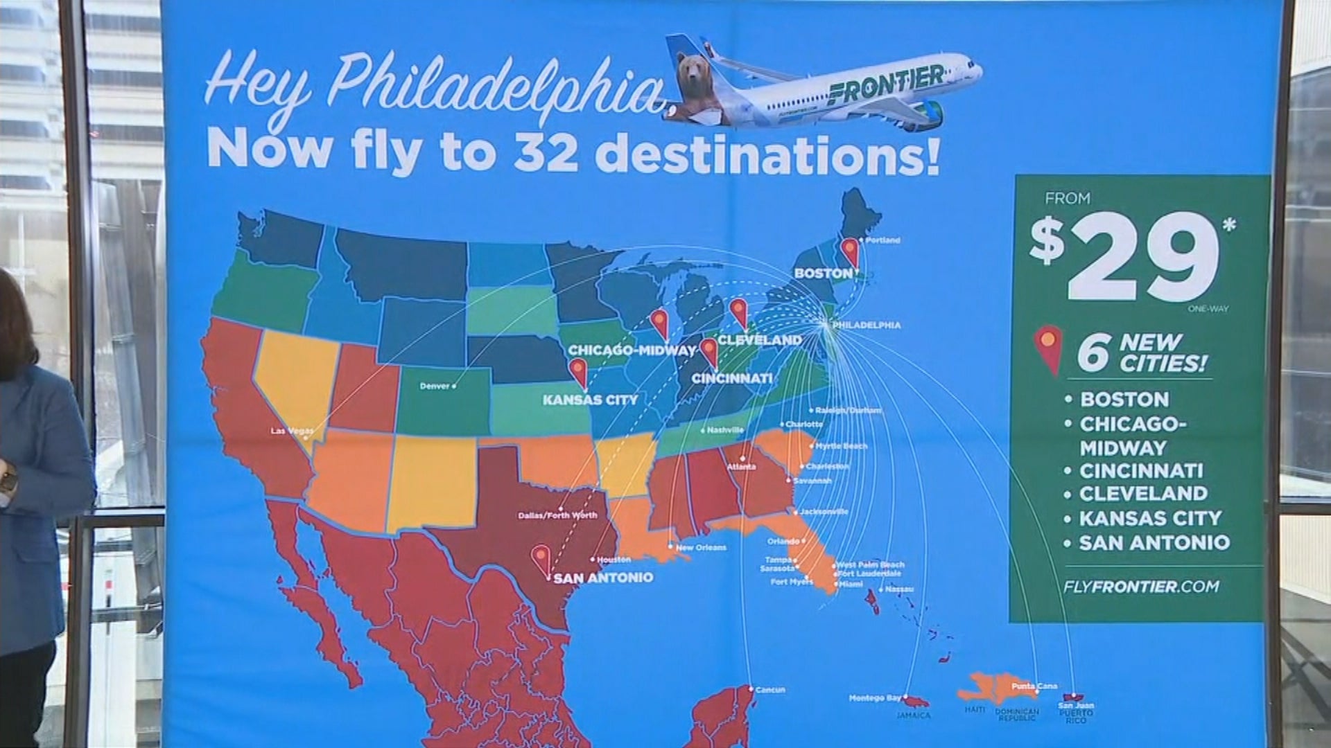 Frontier Airlines Will Add 6 New Nonstop Service Destinations Out Of Philadelphia International Airport