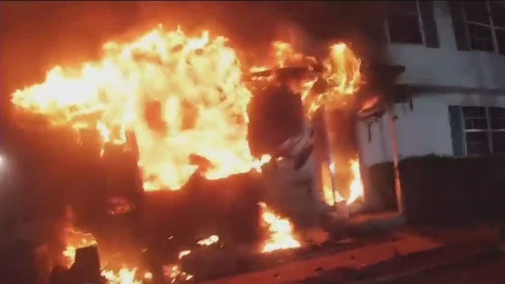 Helmet Camera Captures Firefighter Battling Flames In Bear, Delaware