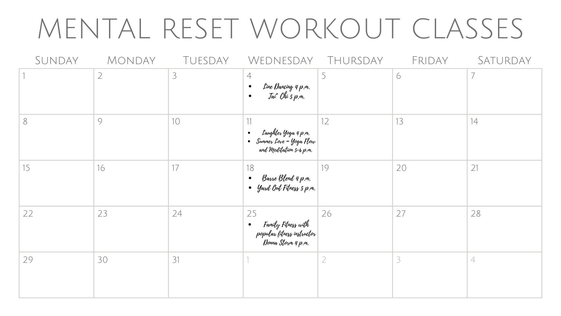 Mental Reset: Free Workout Schedule - CBS Philadelphia