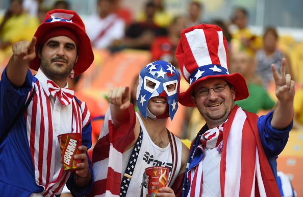 US fans cheer before a Group G football match between USA and Portugal (credit: ODD ANDERSEN/AFP/Getty Images)