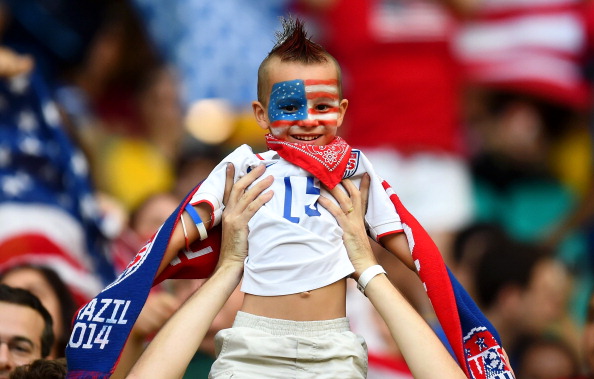 Fans of the United States pose during the 2014 FIFA World Cup Brazil Round of 16 match between Belgium and the United States (credit: Jamie McDonald/Getty Images)
