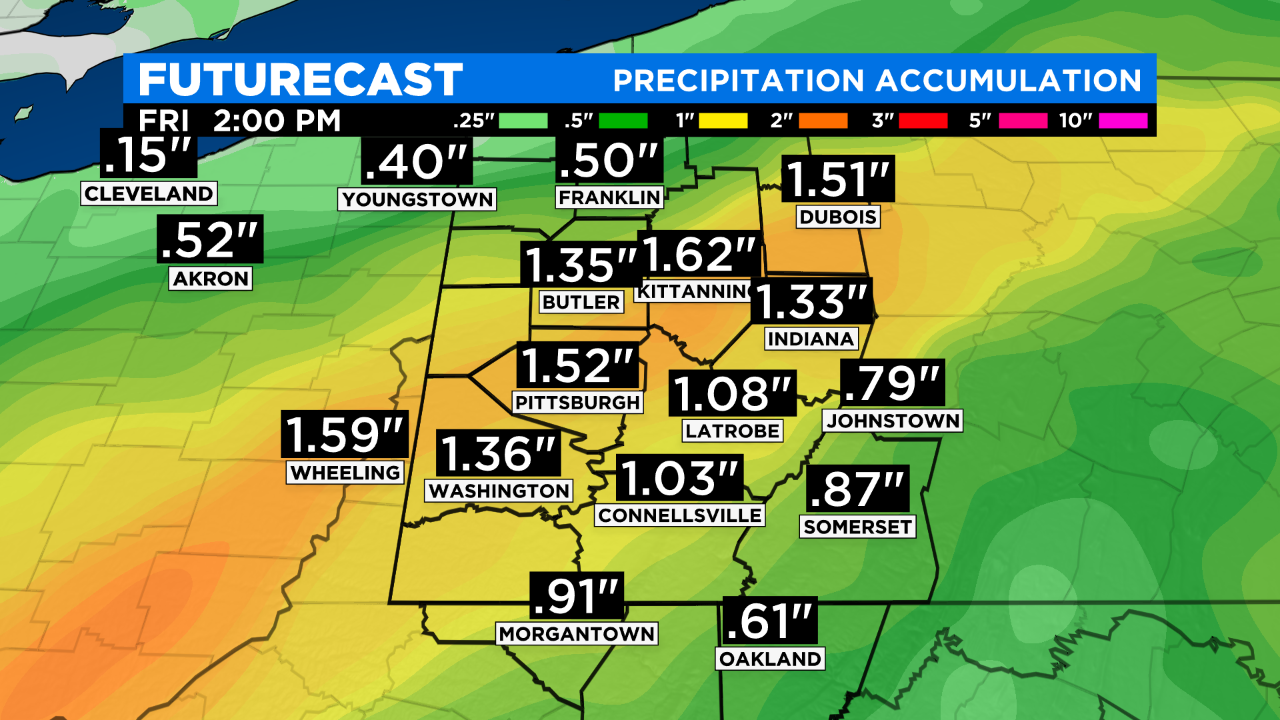 Pittsburgh Weather Warmer Temperatures Give Way To Afternoon Rain