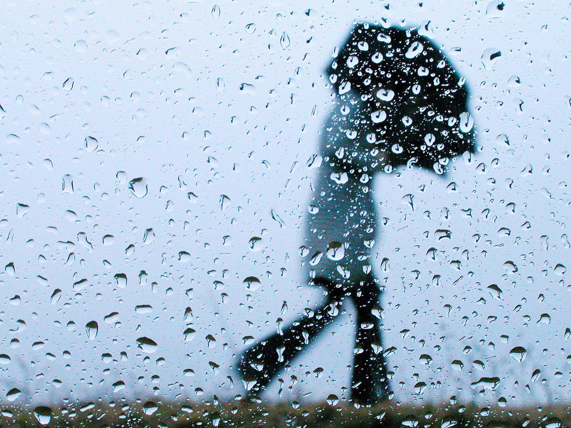 Woman walks through the rain (File Photo)