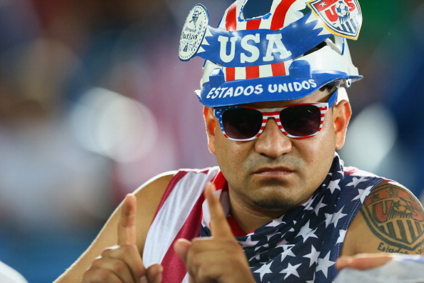 A fan of The United States poses during the 2014 FIFA World Cup Brazil Group G match between Ghana and the United States (credit: Kevin C. Cox/Getty Images)