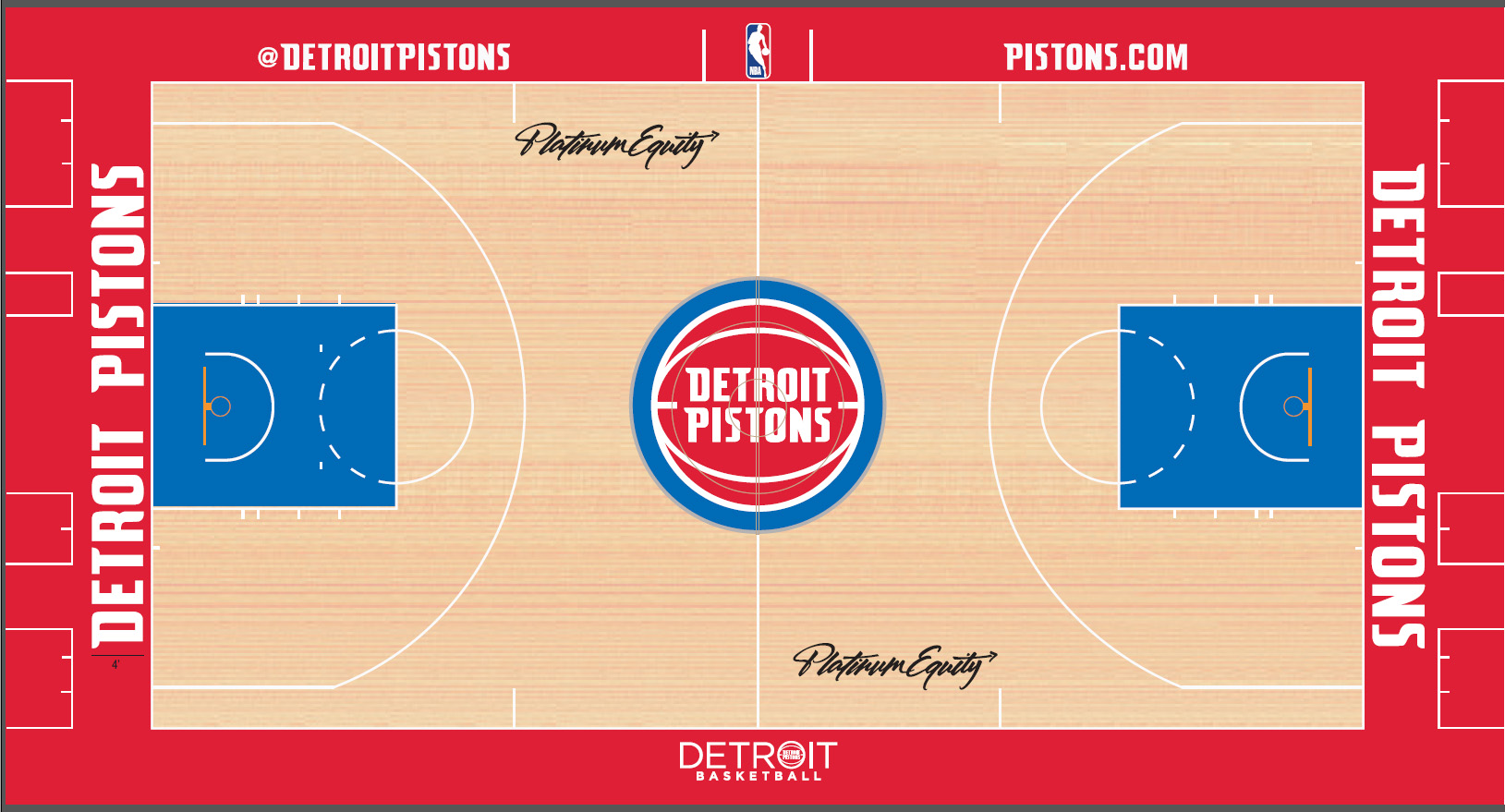 Pistons New Floor At Little Caesars Arena To Feature Platinum Equity On