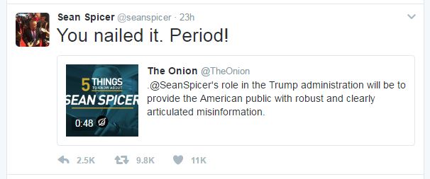Sean Spicer Tweet
