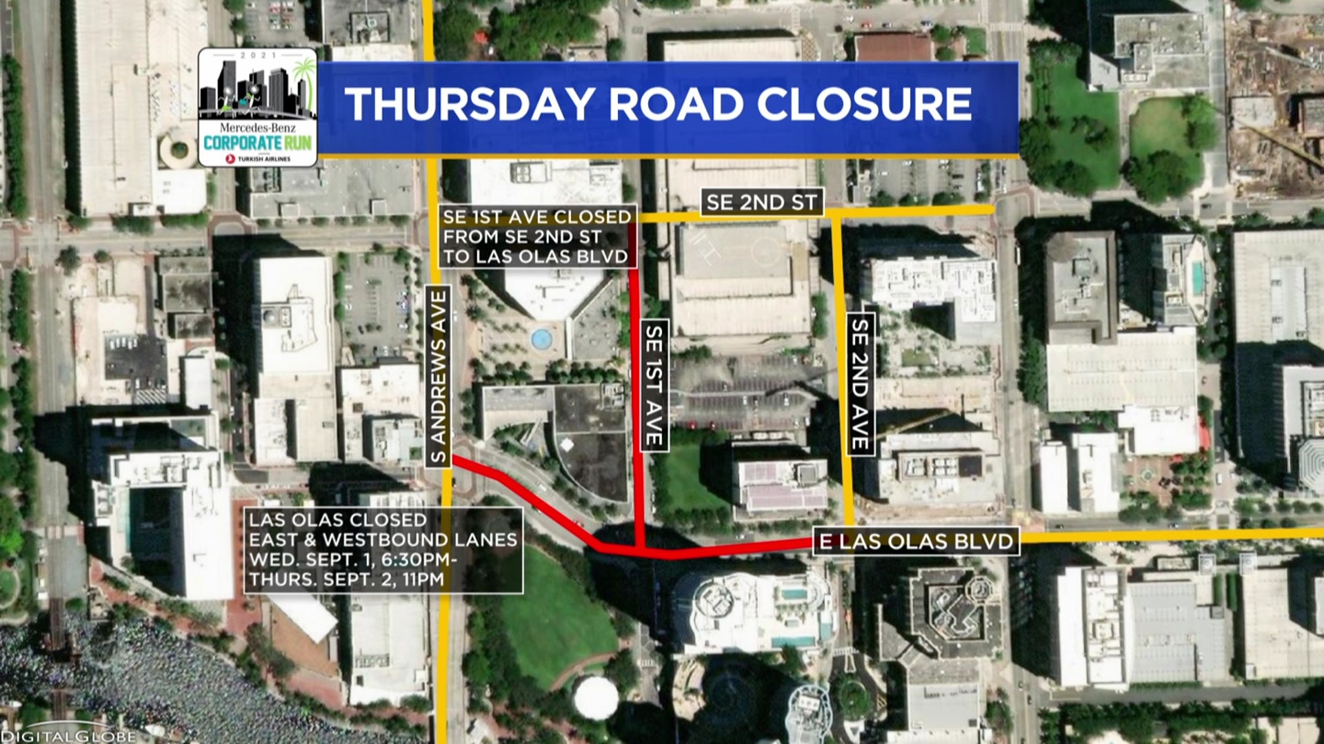 Downtown Fort Lauderdale Street Closures For MercedesBenz Corporate