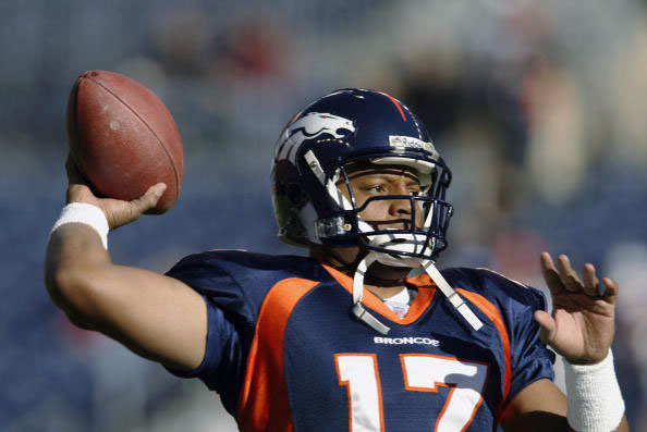 Quarterback Jarious Jackson played for the Broncos in 2003.  (Photo by Brian Bahr/Getty Images)