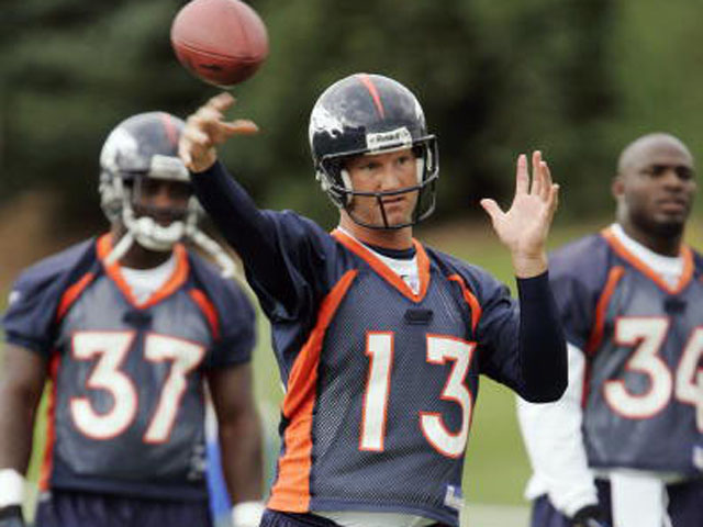 Quarterback Danny Kanell played for the Broncos in 2003. (Photo by Brian Bahr/Getty Images)