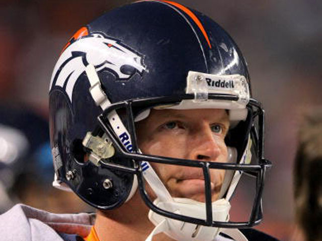 Quarterback Chris Simms saw very little playing time for the Broncos during the 2009 season season. (Photo by Doug Pensinger/Getty Images)