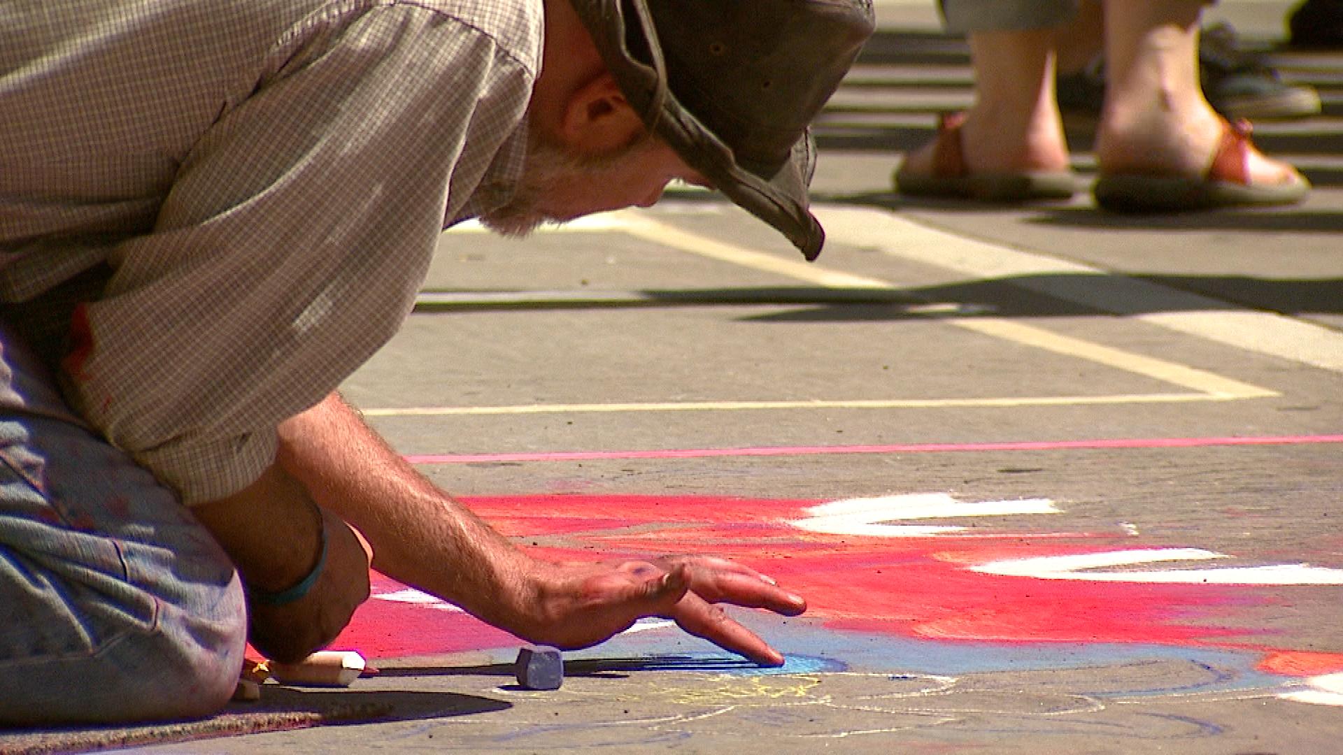 Denver Chalk Art Festival In Larimer Square in 2014