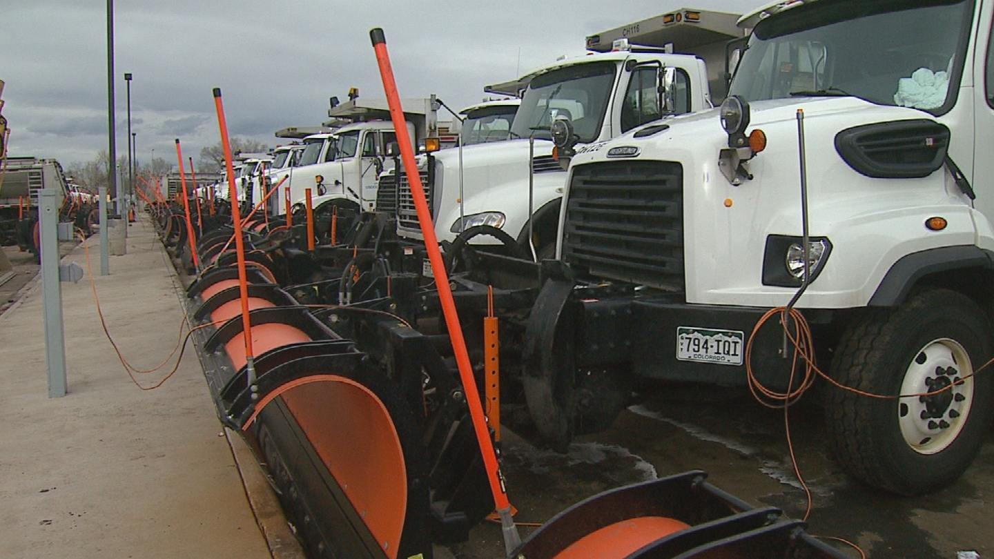 Denver Public Works snow plows ready for action (credit: CBS)