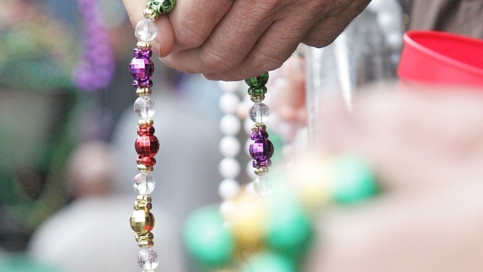 Colorful Mardi Gras beads (credit: Chris Graythen/Getty Images)