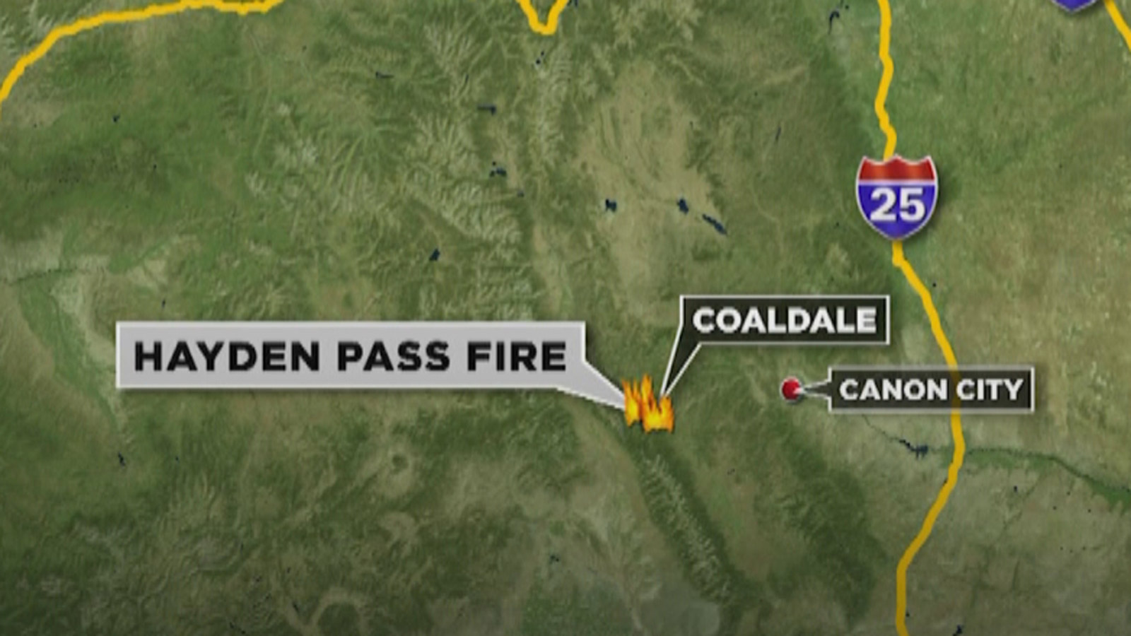 Hayden Pass Fire map