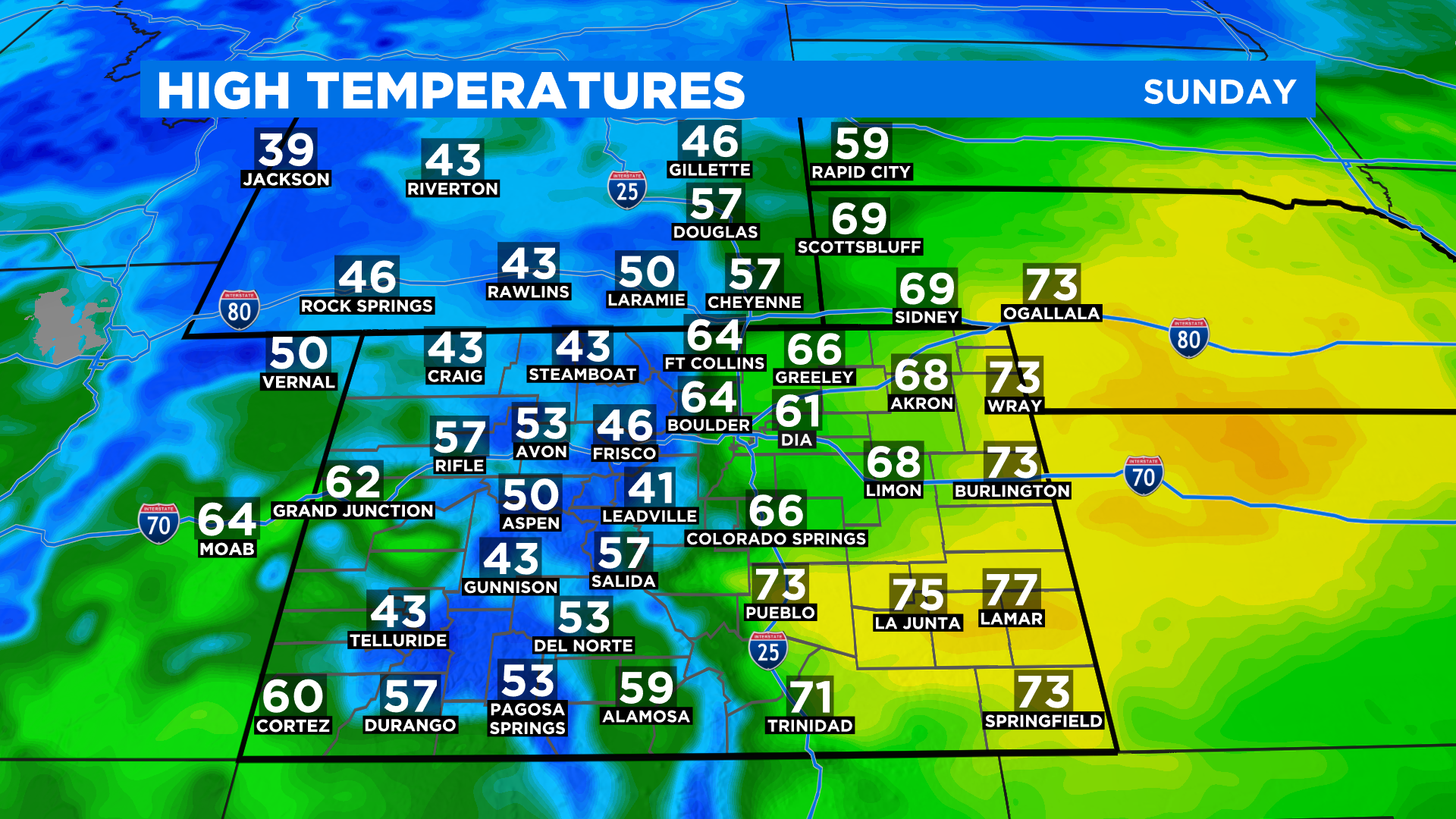 Colorado Weather Scattered Thunderstorms Possible By Sunday Afternoon