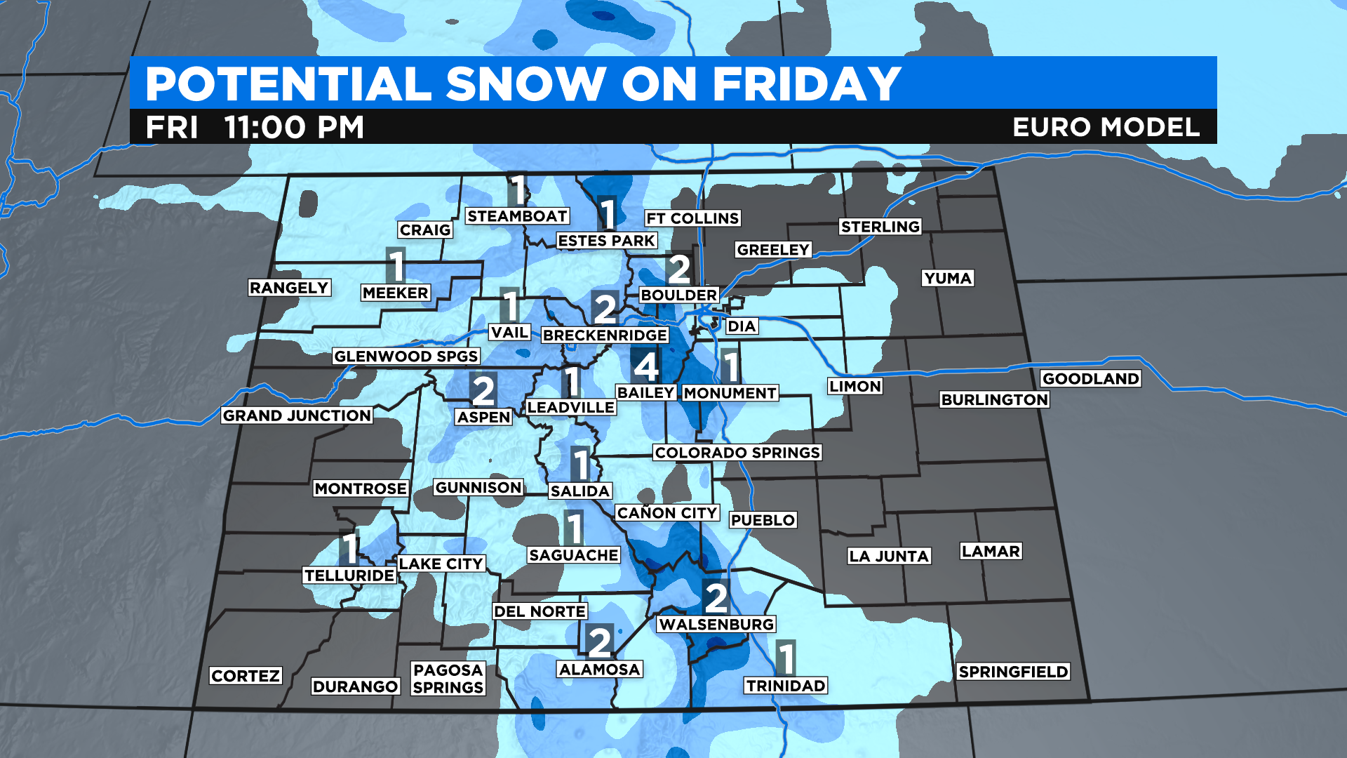 Colorado Weather Quick Shot Of Light Snow And Cold Temps On Track For