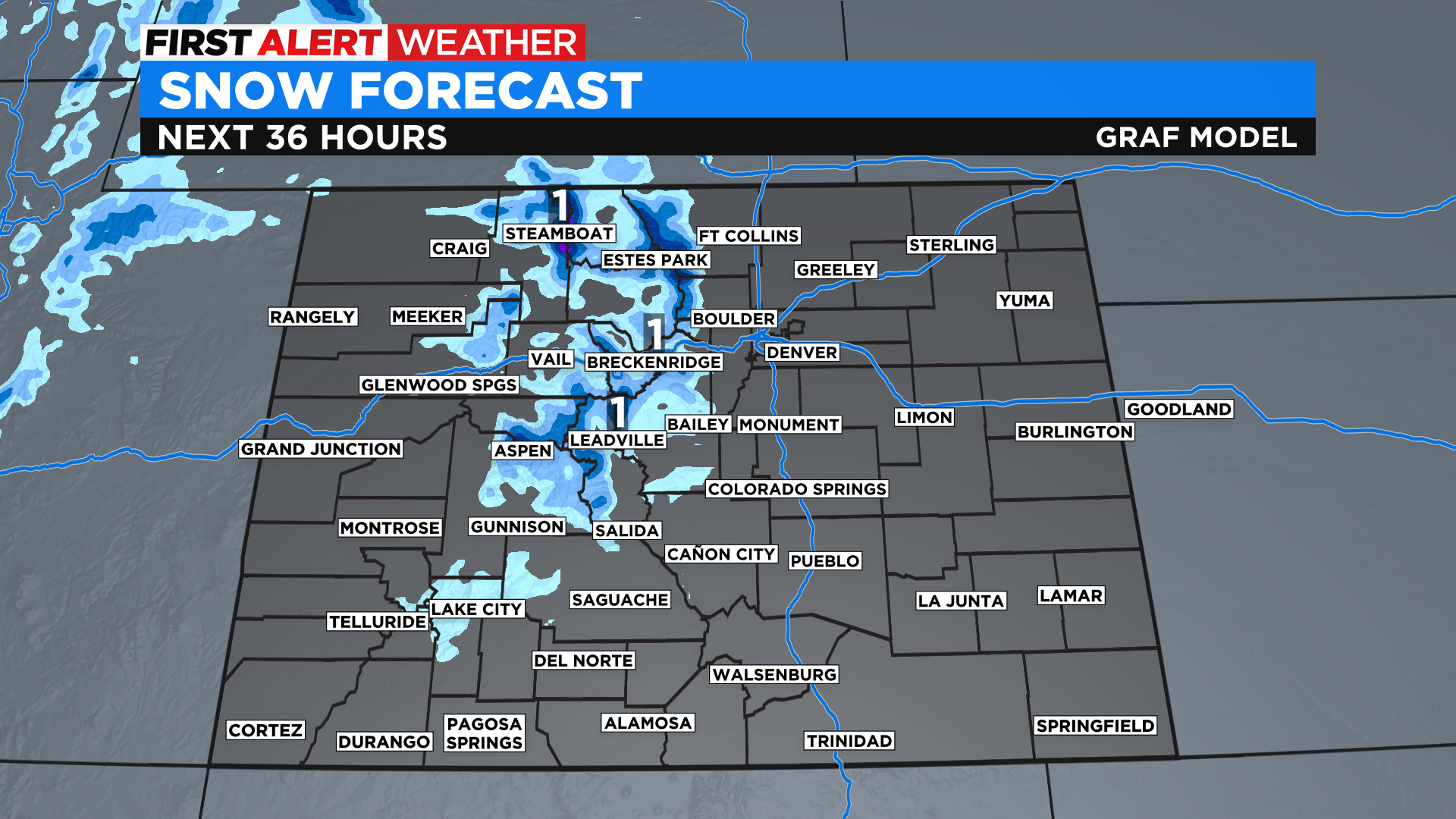 Colorado Weather Light Mountain Snow Saturday Night Turning