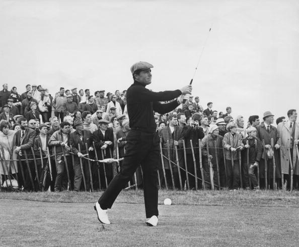 South African golfer Gary Player on the 18th and final hole during the Open Golf Championship at Carnoustie, Scotland, 14th July 1968. (credit: Cowper/Central Press/Hulton Archive/Getty Images)