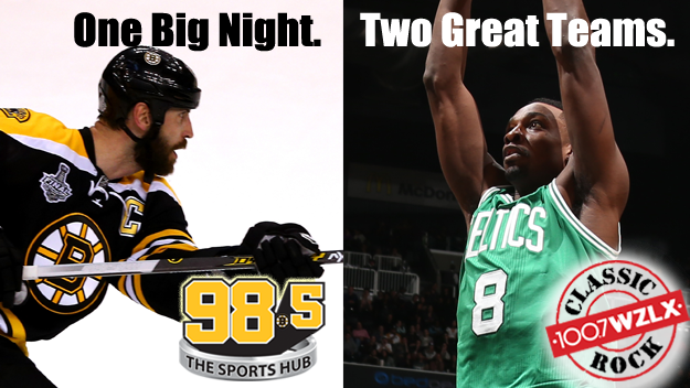 Zdano Chara of the Boston Bruins and Jeff Green of the Boston Celtics. (Photos by Elsa/Getty Images and Nathaniel S. Butler/NBAE via Getty Images)